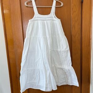 Flowy White Gauze Midi Beach Dress NWT small AS IS